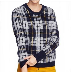 NEW Court & Rowe Plaid Crew Neck Sweater